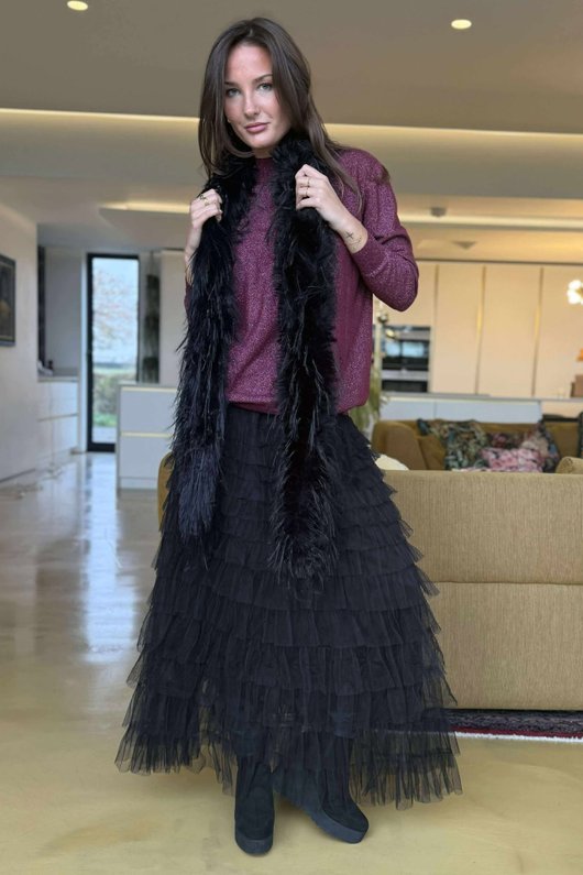 Tallulah Soft Stretch Sparkle Skim Knit Burgundy